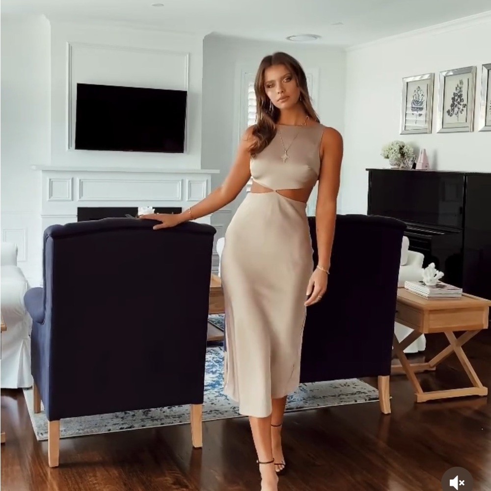 Satin Champagne Dress